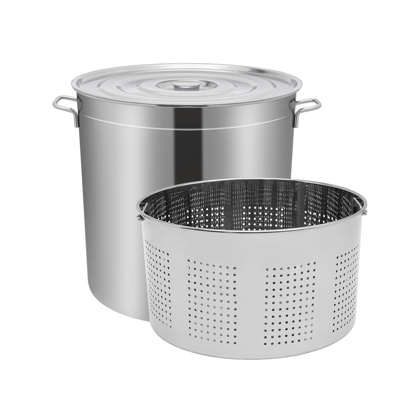 RVS Emmer – Roestvrijstalen Emmer – Met Deksel Emmer – Multifunctionele Emmer – Opbergemmer – 50 Liter Inhoud – Duurzaam 201 Roestvrij Staal
