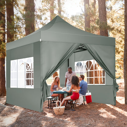 Pop-up Partytent 3×3 meter – Vouwtent – Eventtent – Marktstand – Tuinentent – Zwart – Waterdicht Met UPF 50+ – Inclusief 4 Zijwanden En Rollerbag