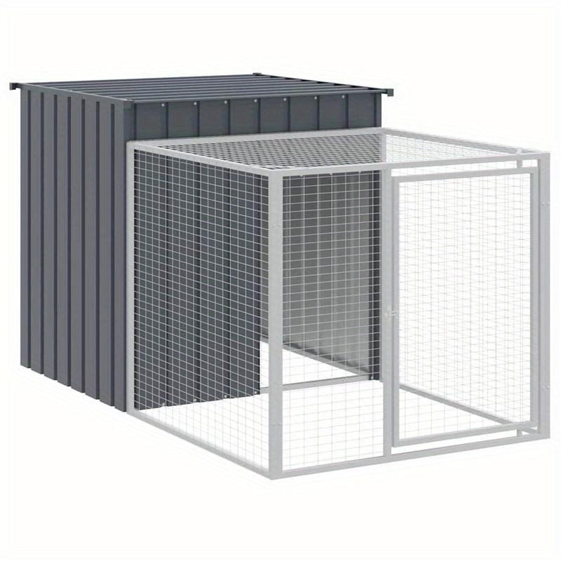 Kippenren – Kippenhok – Kipren – Pluimvee Ren – Kippen Kooi – Antraciet – Gegalvaniseerd Staal – 110x201x110 cm – Weerbestendig – Ruim Design