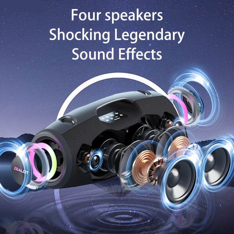 Draadloze Speaker – Bluetooth Speaker – Wifi Speaker – Mobiele Speaker – Outdoor Speaker – 24000mAh Batterij – IPX5 Waterbestendig – 14 Uur Speeltijd – RGB LED Licht Effecten – Stereo Pairing – Zwart