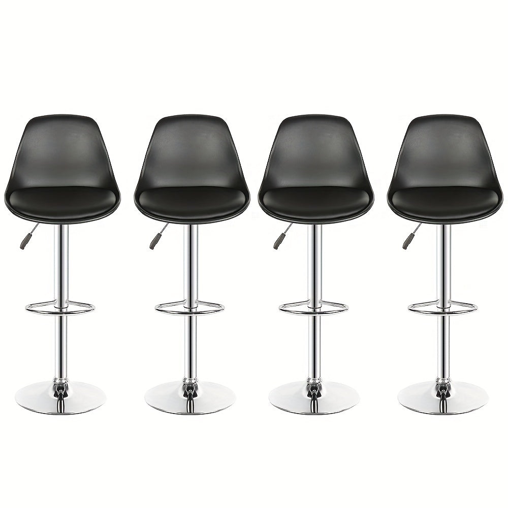 Barstoel – Barkruk – Barstoel Kruk – Barstoel Set – Barkrukken Set – Verstelbaar 55-75 cm – PU Lederen Zitting Met Metalen Frame