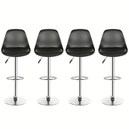 Barstoel – Barkruk – Barstoel Kruk – Barstoel Set – Barkrukken Set – Verstelbaar 55-75 cm – PU Lederen Zitting Met Metalen Frame