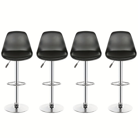 Barstoel – Barkruk – Barstoel Kruk – Barstoel Set – Barkrukken Set – Verstelbaar 55-75 cm – PU Lederen Zitting Met Metalen Frame