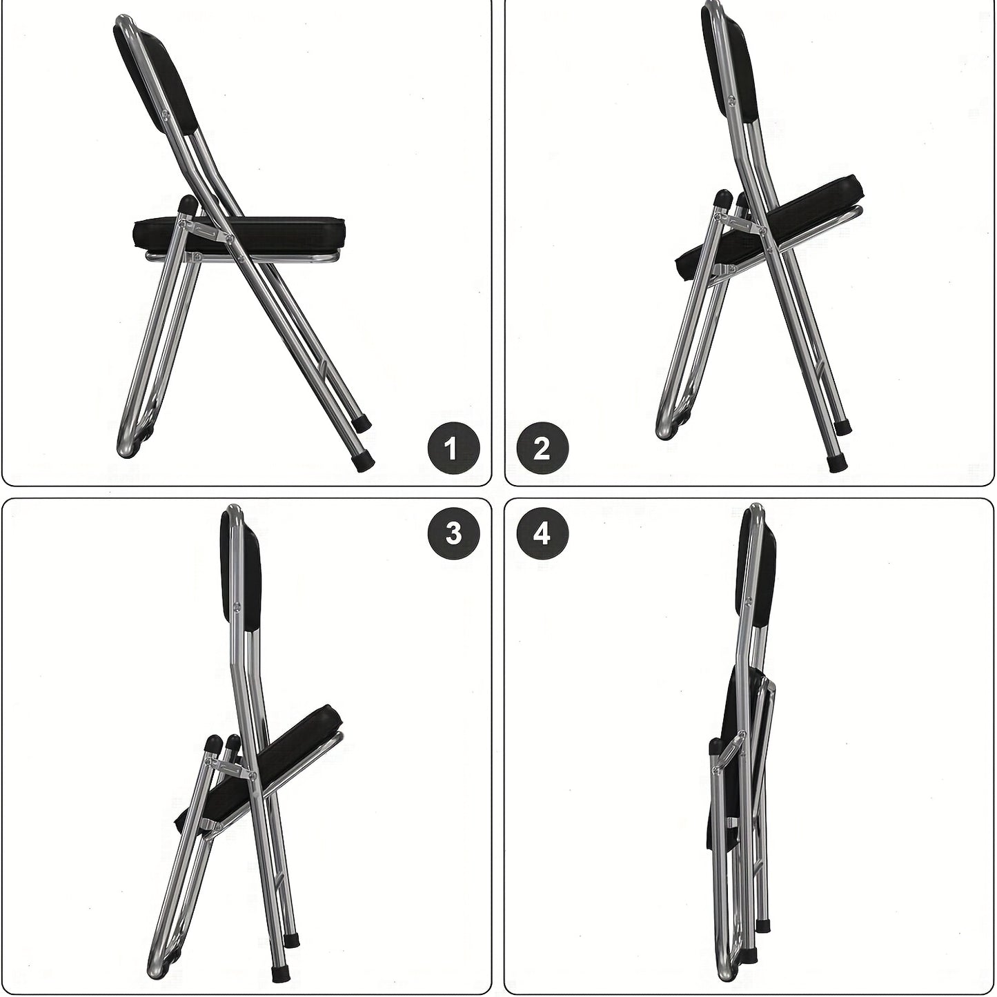 Inklapbare Stoelen – Opvouwbare Stoelen – Bezoekersstoelen – Conferentiestoelen – Eetkamerstoelen – PU Leer Bekleding – Stevig Stalen Frame