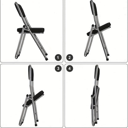 Inklapbare Stoelen – Opvouwbare Stoelen – Bezoekersstoelen – Conferentiestoelen – Eetkamerstoelen – PU Leer Bekleding – Stevig Stalen Frame