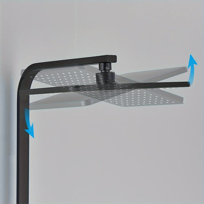 Thermostatische Doucheset – Regendouche – Douchekraan – Handdouche – Baduitloop – Matzwart – Messing – Digitale Temperatuurweergave