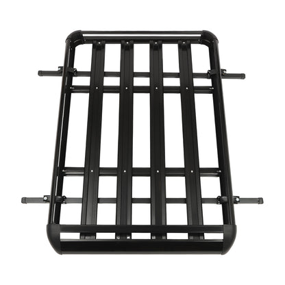 Dakkofferdrager – Dakdrager – Dakraildrager – Autodakdrager – Bagagedrager – Verstelbaar 100-140 cm – Maximaal 150 kg Draagvermogen – Aluminium Zwart