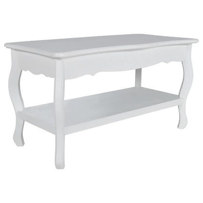Salontafel – Bijzettafel – Tafel – Woonkamermeubel – Bijzettafeltje – Wit MDF – Grenenhout – Ruimtebesparend – Eenvoudige Montage
