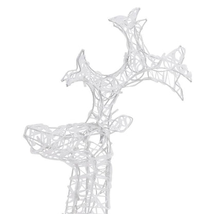 kerstbeeld – kerstdecoratie – kerstfiguur – kerstornament – kerstsfeer – buitenrendier warm wit licht – weerbestendig acryl metaal 100 cm groot