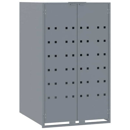 Vuilnisbak – Afvalbak – Prullenbak – Afvalcontainer – Afvalemmer – Grijs – Stevig Metaal – Ventilatie Met Wielen – 207x79x117 cm – Roestbestendig