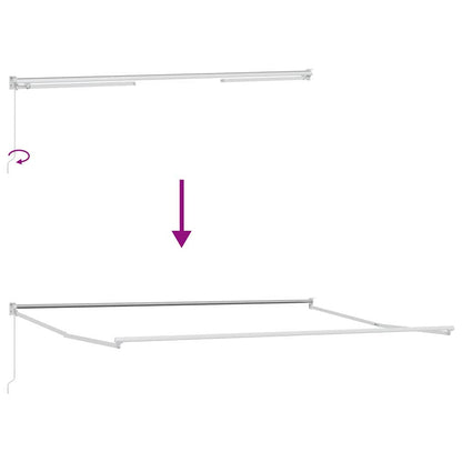 Handmatige Zonwering – Uitschuifbare Luifel – Terras Schaduwdoek – Balkon Zonnescherm – Buitenmarkies – UV-bestendig – Waterafstotend – 3x2,5 Meter – Zwart Rood Gestreept