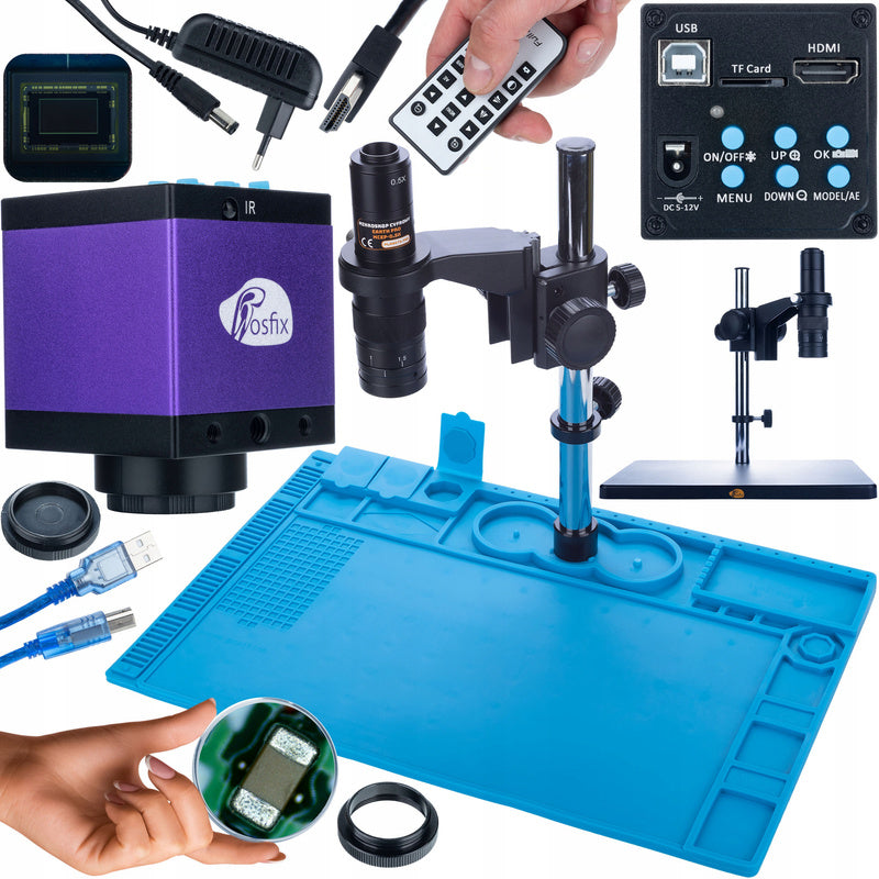 Digitale Microscoop – USB Microscoop – HDMI Microscoop – Professionele Microscoop – Microscoop Met Camera – 14 MP CMOS Sensor – Siliconen Werkmat 480x320 mm Hittebestendig