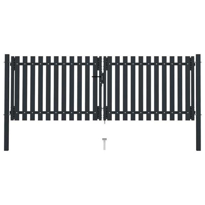 Dubbele Poort – Tuinpoort – Vleugelpoort – Stalen Poort – Veiligheidshek – Antraciet – 306 x 175 cm – Duurzaam Staal