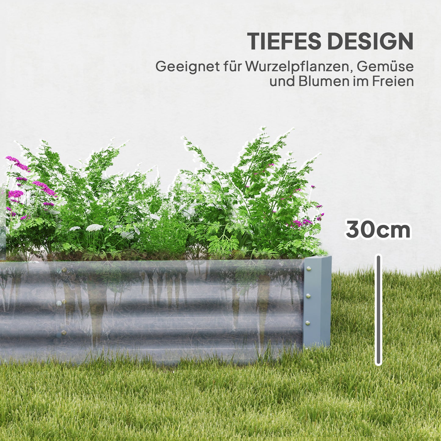 Verhoogd Plantbed – Stalen Border – Bloemenbak – Tuinbak – Kruidenbak – Weerbestendig Staal – Anti-Cut Randen – Comfortabel Tuinieren