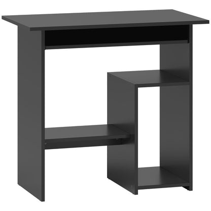 Computertafel – Bureau – Werkplek – PC tafel – Studietafel – Zwart – Compact 80x45x75 cm – Uittrekbaar Toetsenbordblad – Duurzaam Spaanplaat Melamine
