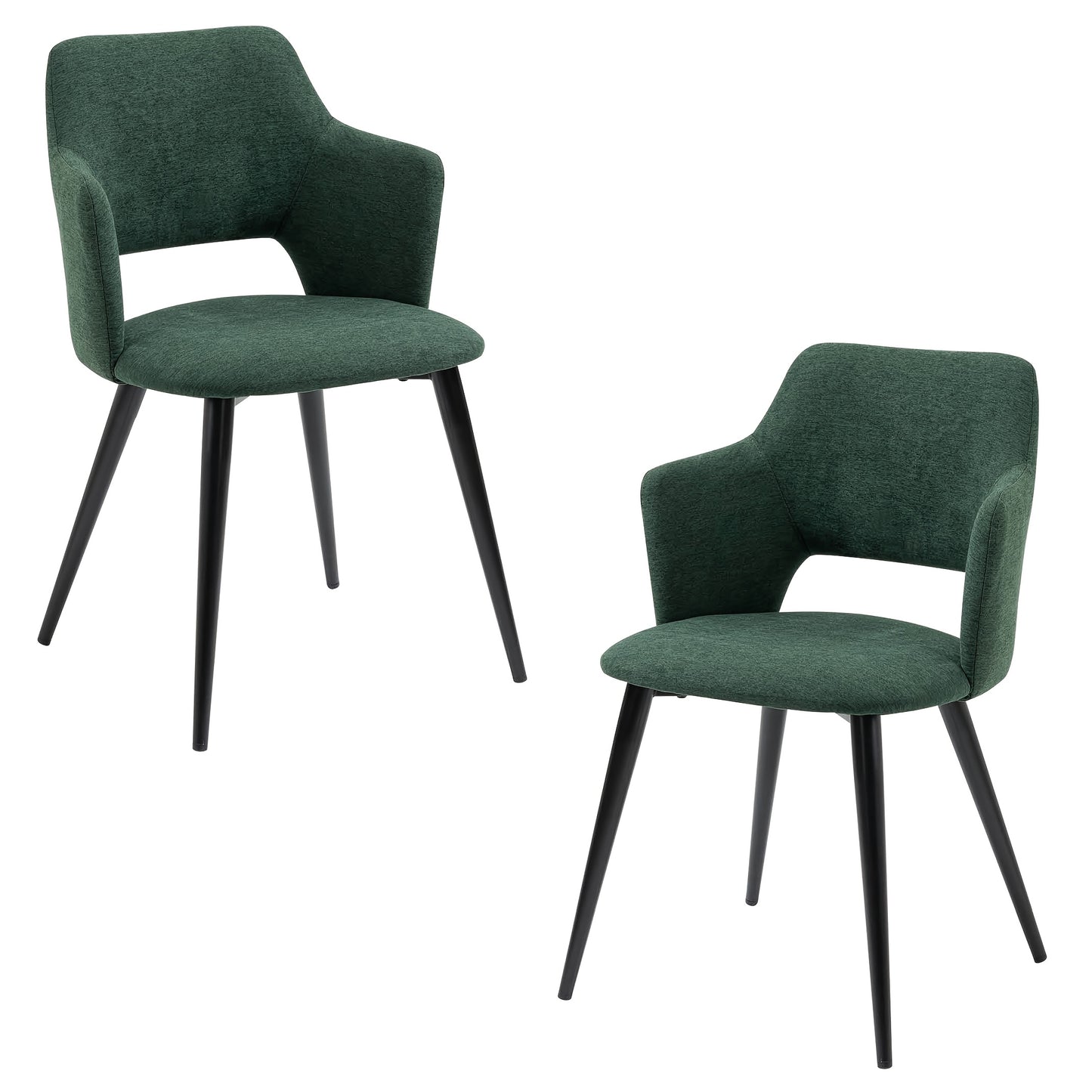 Eetkamerstoel – Stoel – Armstoel – Designstoel – Scandinavische Stoel – Groen – Ergonomisch Design – Zacht Polyester Met Stalen Frame