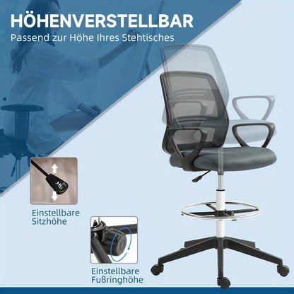 Bureaustoel – Ergonomische Stoel – Office Chair – Gamingstoel – Computerstoel – Verstelbare Hoogte – Comfortabele Lendensteun
