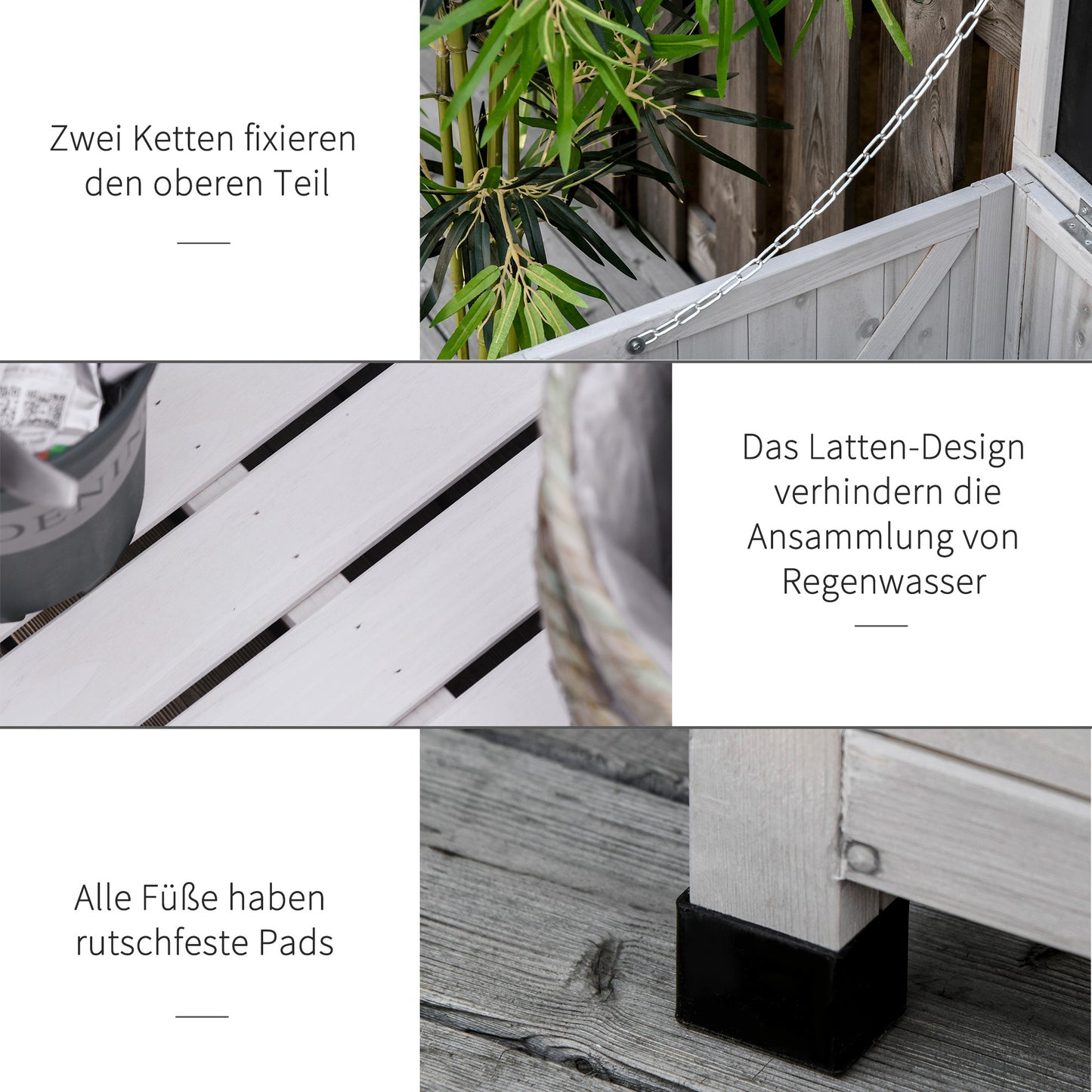 Tuinbox – Kussenbox – Opbergbox – Tuinkist – Tuinopbergkast – Weerbestendig – Stevig Vurenhout – Flip-Top Deksel – Waterdichte Coating – Antislip Voeten