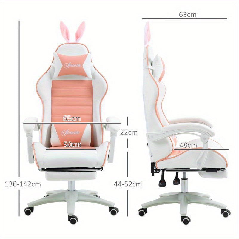 Ergonomische Gamingstoel – Bureaustoel – Gamestoel – Zwart Kunstleer – Draaistoel – Verstelbare Armleuningen – Lendensteun – Handmatige Rugleuning