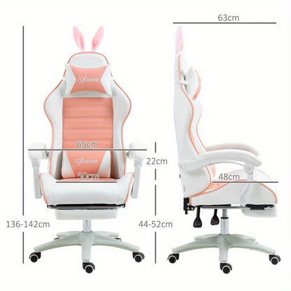 Ergonomische Gamingstoel – Bureaustoel – Gamestoel – Zwart Kunstleer – Draaistoel – Verstelbare Armleuningen – Lendensteun – Handmatige Rugleuning