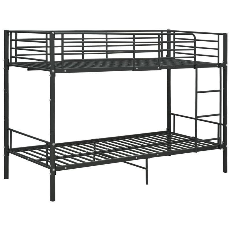 Stapelbed – Hoogslaper – Kinderbed – Twijfelaar – Bunkbed – Zwart Metalen Frame – 90x200 cm – Stevig & Ruimtebesparend