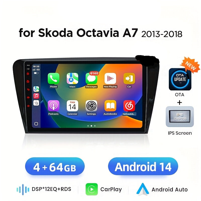 10 Inch Touchscreen Auto Radio – Multimedia Speler – Navigatiesysteem – CarPlay Radio – Android Auto – WiFi Draadloos – 4GB RAM 64GB Opslag – IPS Scherm 1280x720 Resolutie
