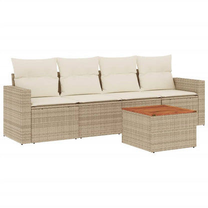 Loungeset – Loungesets – Tuinset – Loungebank – Tuinmeubelen – PE-Rattan – Incl. Kussens Met Afneembare Hoezen – Houten Tafel