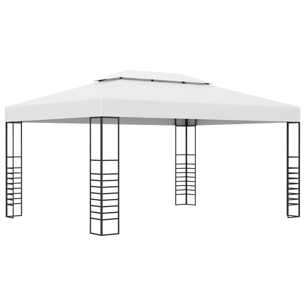 Tuinprieel – Tuinoverkapping – Partytent – Buitenkamer – Zonwering – Stalen Frame – Polyester Dak 3x4 m Wit