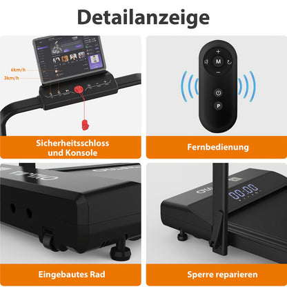 Loopband – Wandelband – Treadmill – Wandelmachine – Fitnessapparaat – Inklapbaar Design – Groot Loopoppervlak 15,7×39,3 inch – 0,75HP Motor 1-12 km/h – Slimme App Bediening – LED Display – Stil en Compact