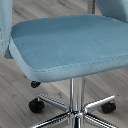 Bureaustoel – Office Chair – Werkstoel – Gaming Stoel – Draaistoel – Verstelbare Zithoogte 31-38 cm – 360° Draaibaar – Stevig Roestvrij Stalen Frame – Ergonomisch Comfort – Blauw