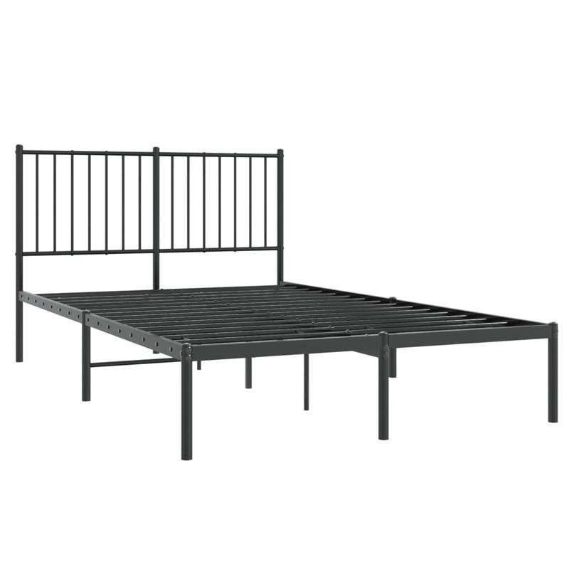 Giroletto con Testiera in Metallo Nero 120x190cm