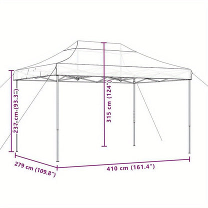 Collapsible Pop-Up Party Tent 410X279X315 Cm Black