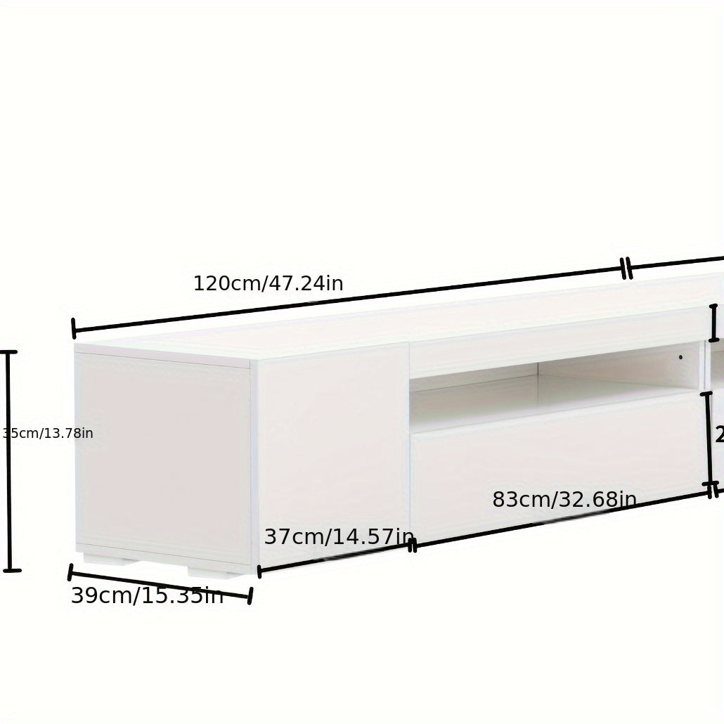 TV Meubel – TV Kast – TV Dressoir – Televisiekast – Mediameubel – Modern Design – Wit Glanzend Paneel 240 cm – MDF Houtfineer