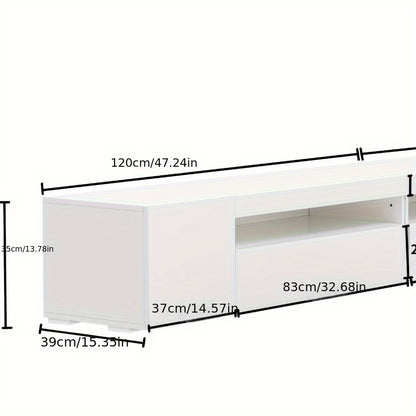 TV Meubel – TV Kast – TV Dressoir – Televisiekast – Mediameubel – Modern Design – Wit Glanzend Paneel 240 cm – MDF Houtfineer