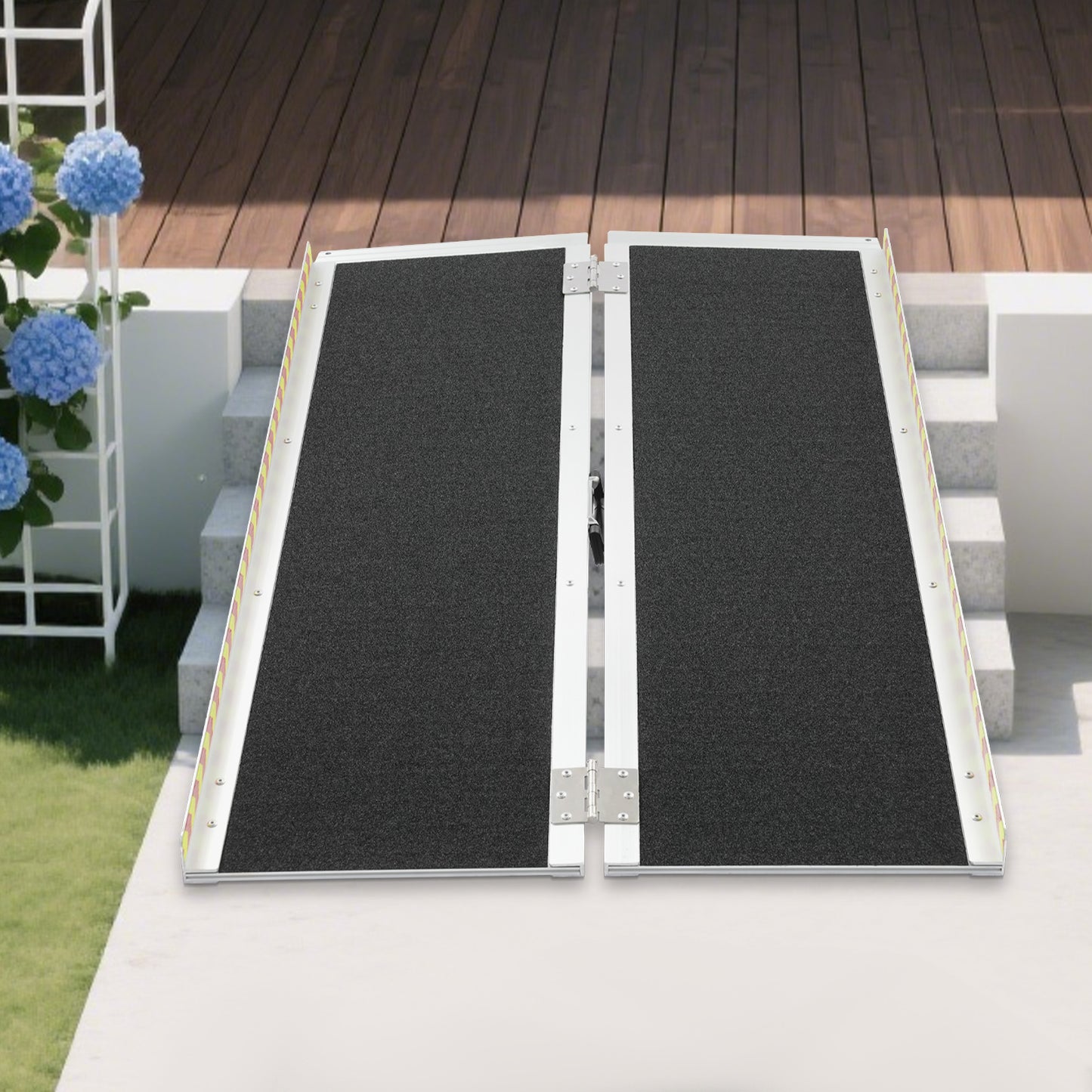 121.92cm Portable Ramp | Folding Handicap Ramp with Handle for Steps/Stairs/Scooter, Aluminum Alloy by NaMaSyo