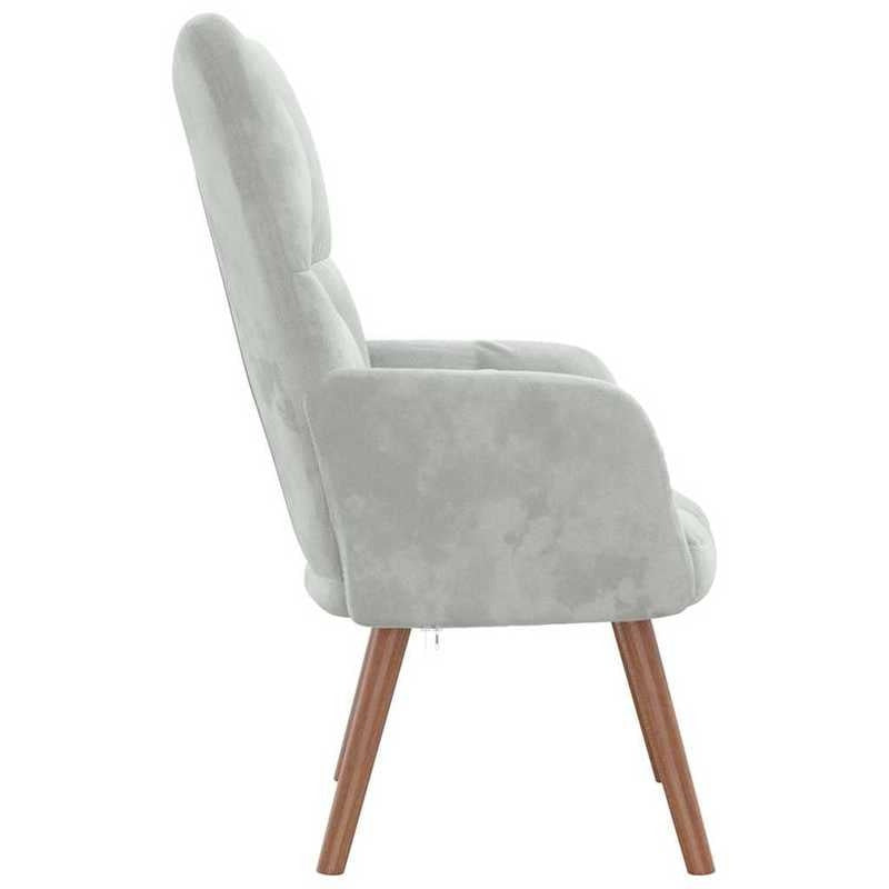 Fauteuil – Relaxstoel – Leunstoel – Zetel – Draaifauteuil – Lichtgrijs Velvet – Verstelbare Rugleuning – Afneembare Bekleding