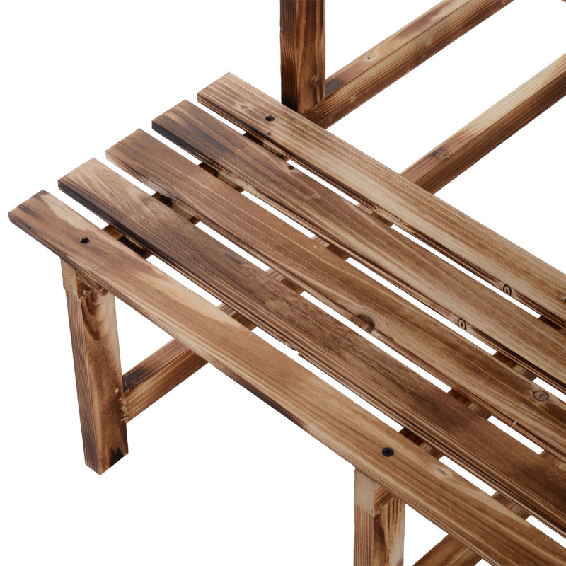Plantenrek – Plantenstandaard – Plantentrap – Bloemenrek – Plantentafel – Vurenhout – 3 Niveaus – 80 x 80 x 78 cm
