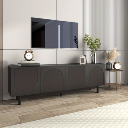 Tv-meubel – Tv-meubelkast – Lowboard – Mediameubel – Tv-meubel zwart – Verstelbare planken – 175 cm breed