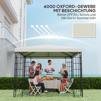 Vervangend Dak Tuinpaviljoen – Paviljoendak – Tuindak – Dakzeil – Overkapping Dak – Lichtgrijs – 3 x 3 Meter – Waterafvoer Met Drainageopeningen – UPF30+ Zonwerend