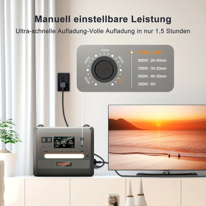Draagbare Powerstation – Mobiele Accu – Noodstroom Generator – Camping Stroomvoorziening – Outdoor Energiebron – 2500W Continu Vermogen – Snelladen 1,5 Uur