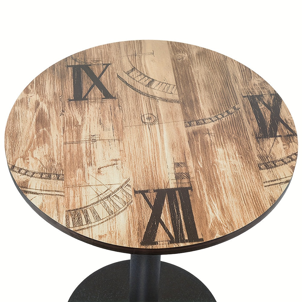 70x70x75cm Round Pedestal Table - 4-Seater Commercial Grade Solid Wood Modern Dining Table with Black Round Top & Sturdy Pedestal Base, Space-Saving Design for Restaurants, Cafes, Bistros, Home Use - Durable & Easy-Clean Surf