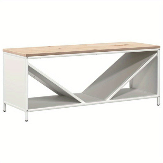 Houtopslag – Brandhoutrek – Haardhoutrek – Houtrek – Haardhoutopslag – Met Massief Houten Plank – Stevig Koudgewalst Staal – Afmeting 100,5x35,5x40 cm – Inclusief Beschermhoes