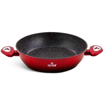 Pannenset – Kookset – Pannen Set – Koekenpannen – Potten en Pannen – Inductie Geschikt – Keramische Antiaanbaklaag – Rood – 15-delig