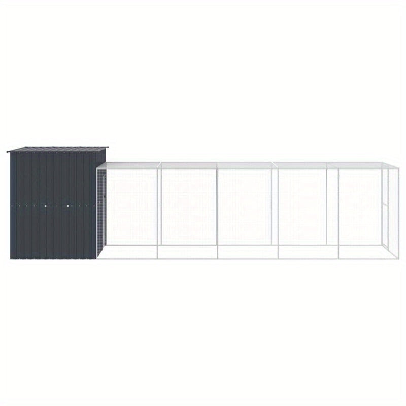 RVS Buitenren – Dierenkooi – Hek – Ren – Gezinsschuur – Duurzaam Gegalvaniseerd Staal – Weerbestendig 165x65x181 cm – Met Deksel Anthraciet
