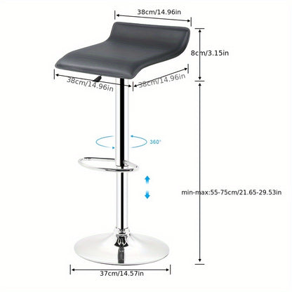 4pcs Black Commercial Bar Stools | Heavy-Duty Vegan Faux Leather Seating for Restaurants & Cafes, Adjustable Height Counter Stools (Easy-Clean & Bistro Style)