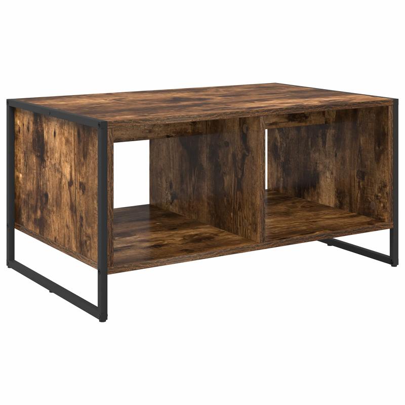 Couchtisch – Salontafel – Bijzettafel – Nachtkastje – Tafel – Multifunctioneel Design – 80 x 50 x 40 cm – Hardhout & Fiberboard – Compact voor Kleine Ruimtes – Modern Bruin