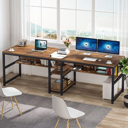 Bureaublad – Werkplek – Bureau – Tafelblad – Kantoorblad – Industrieel Design – Ruim 199,9 cm Breed – Stevig Zwart Stalen Frame