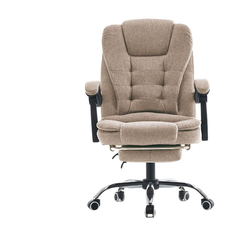 Bureaustoel – Ergonomische stoel – Computerstoel – Draaistoel – Bureau stoel – In hoogte verstelbaar – Inklapbare armleuningen – Kunstleer – Met metalen frame – Beige