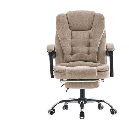 Bureaustoel – Ergonomische stoel – Computerstoel – Draaistoel – Bureau stoel – In hoogte verstelbaar – Inklapbare armleuningen – Kunstleer – Met metalen frame – Beige