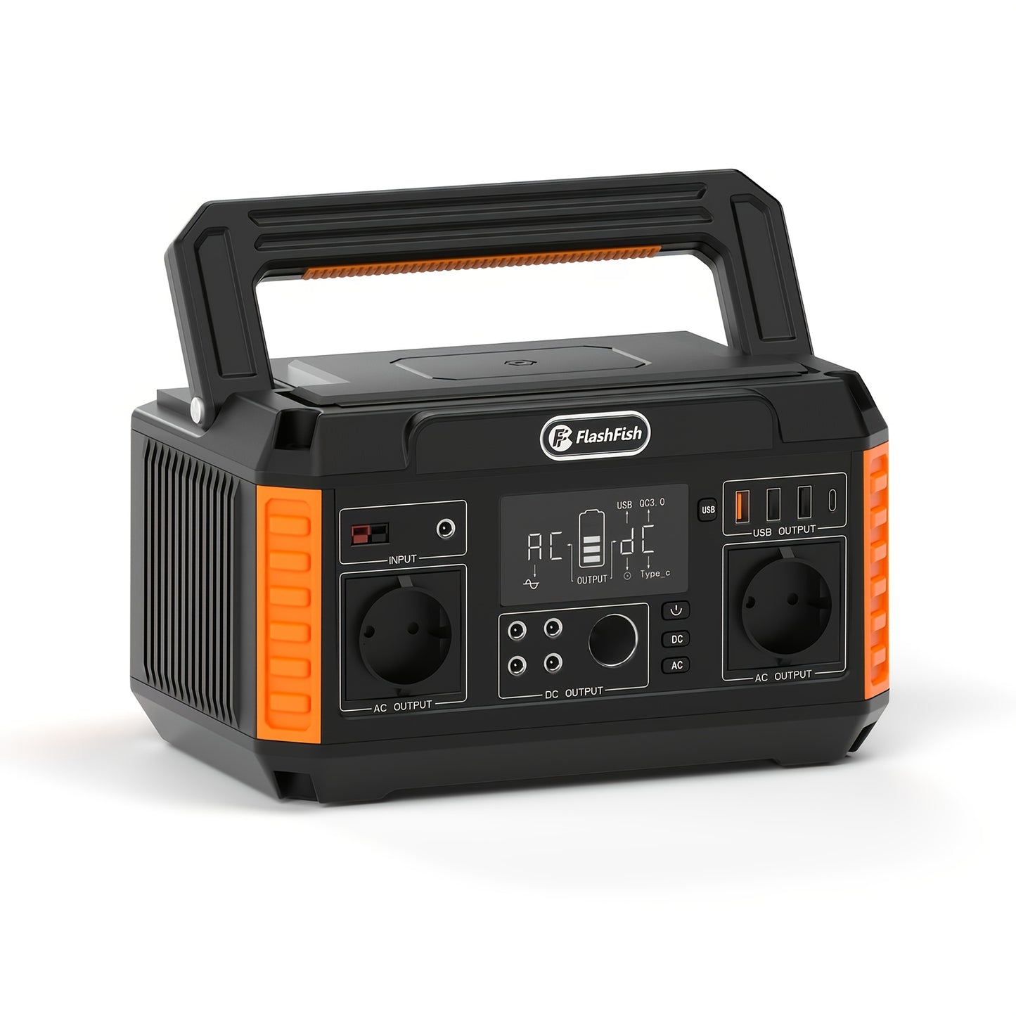 Draagbare Powerstation – Mobiele Generator – Powerbank – Noodstroomvoorziening – Outdoor Accu – 520Wh Capaciteit – 2 AC Uitgangen & 4 USB Poorten – Compact & Lichtgewicht